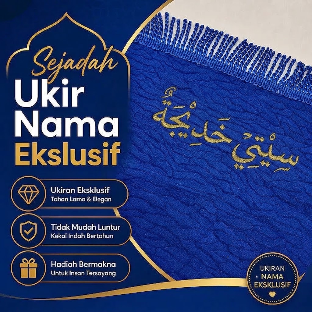 Sejadah Ukir Nama Eksklusif